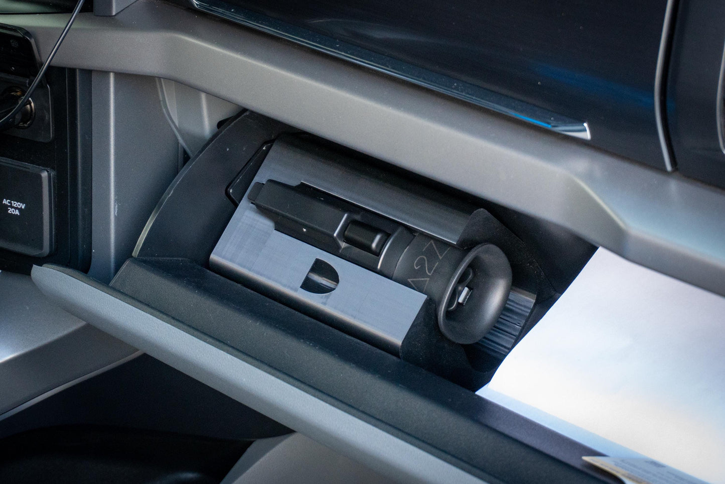 F150 Lightning NACS Adapter Glovebox Dock